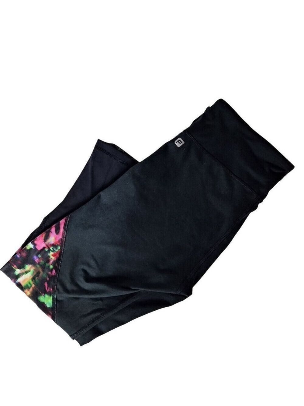 Fabletics Black Geometric Yoga Pants Women's Small Workout